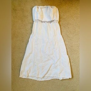 Giocam Beachwear White Dress with Crochet Embellishment Size S